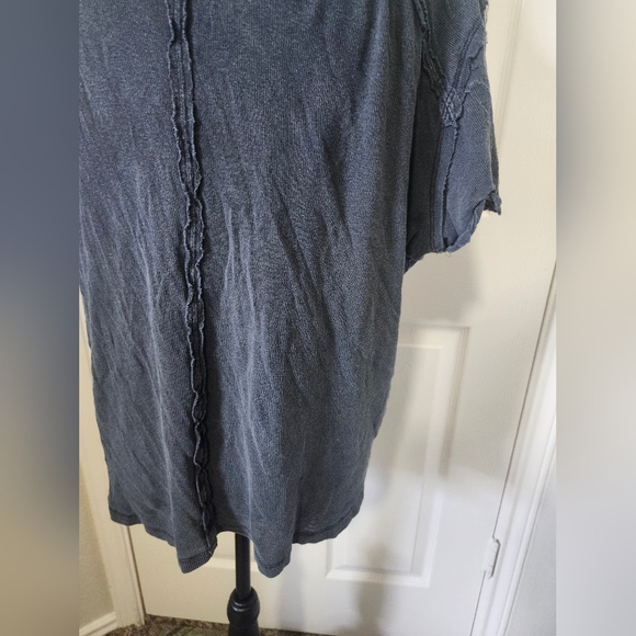 Free People We The Free Slate Blue Ribbed Riley Short Sleeve Tee XS - Picture 7 of 13